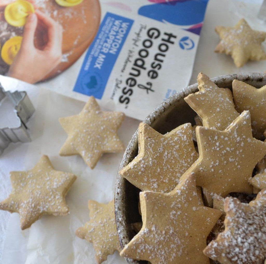 Gluten free Gingerbread Wonton Star Crisps